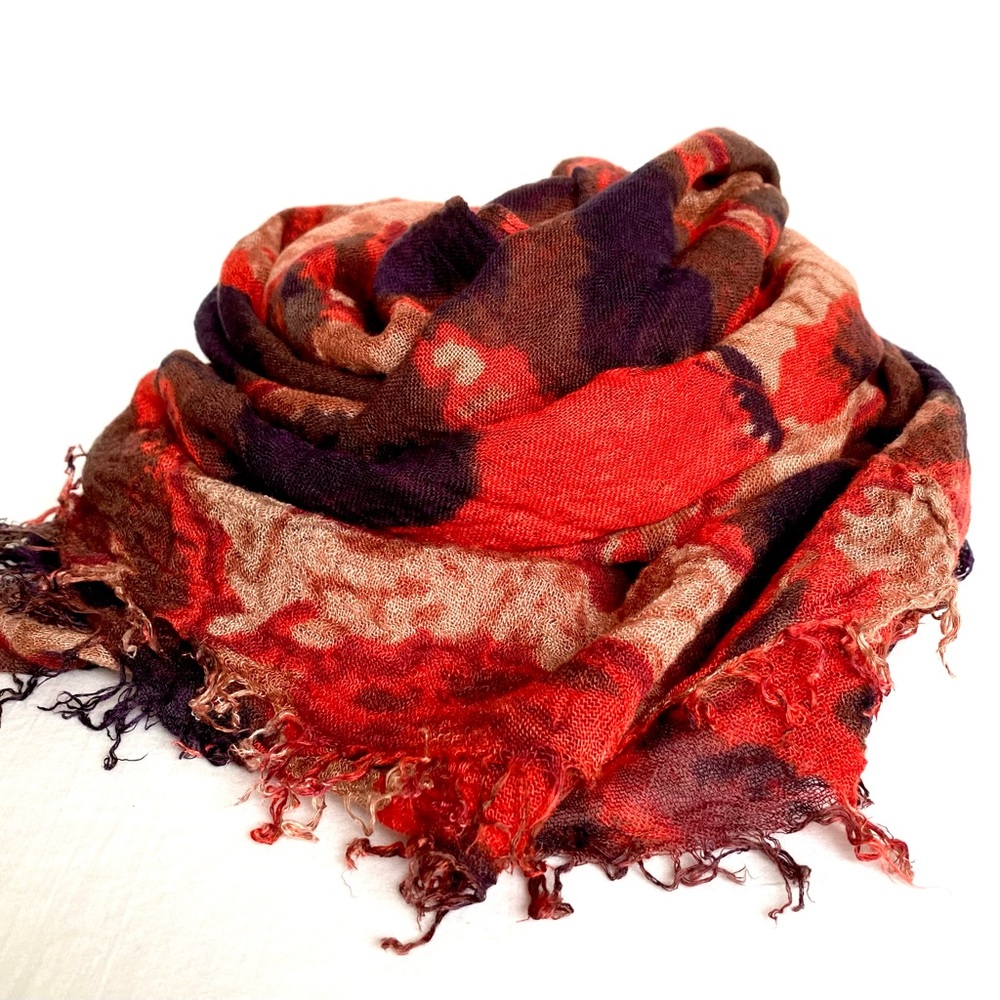 Large Lightweight Woven Wool Scarf